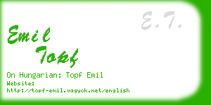 emil topf business card